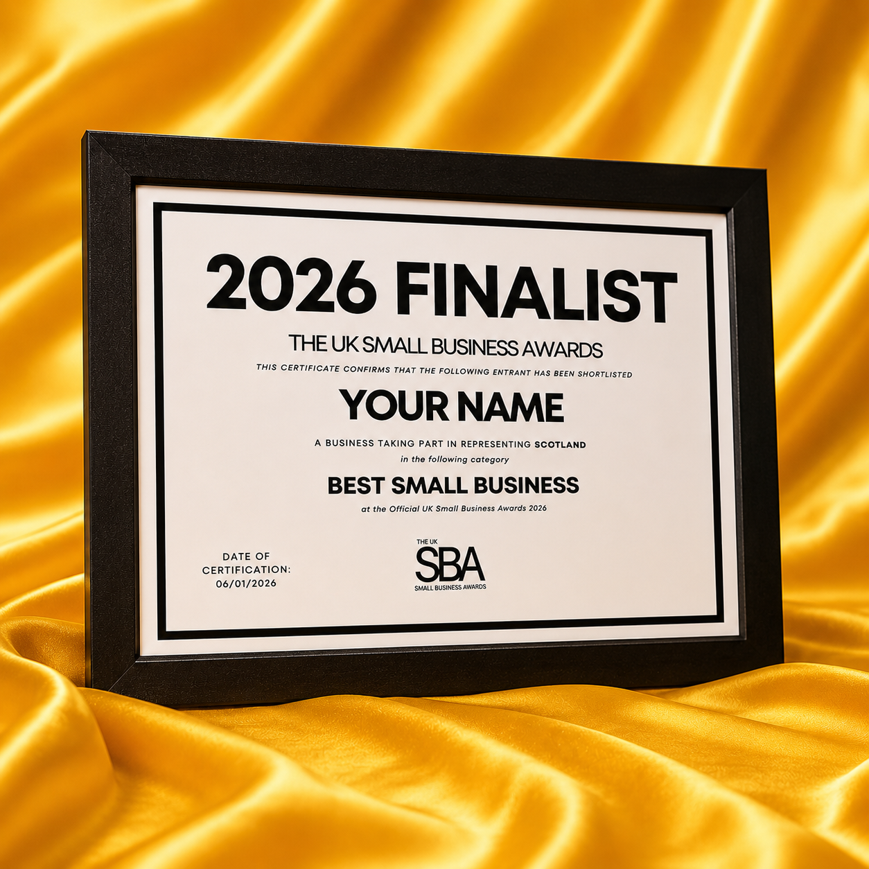 Finalist Framed Cerificate