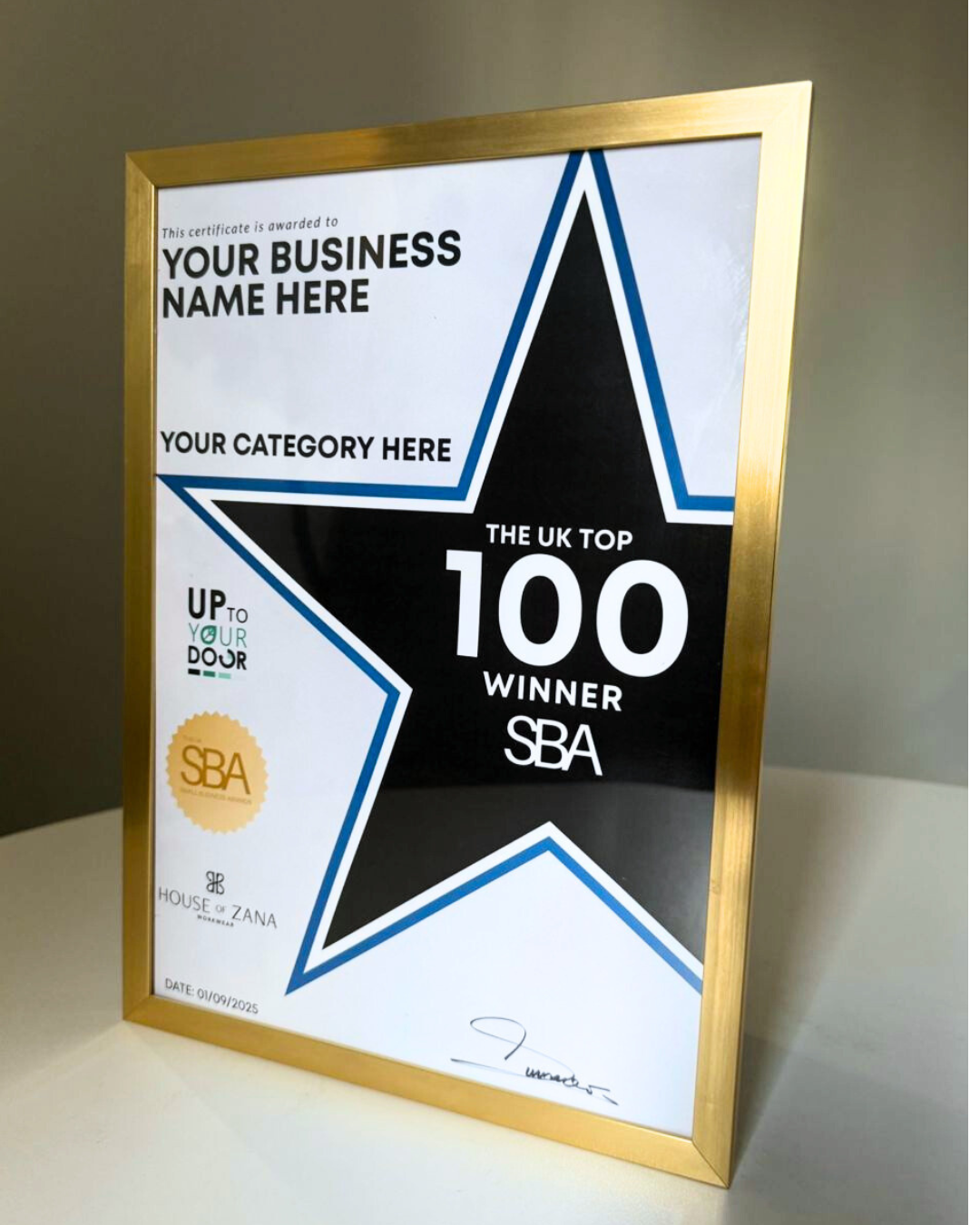 Top 100 Placing Certificate